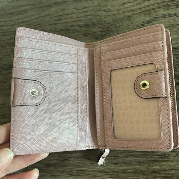 Lot of 2x [Kate Spade] Bi-Fold & Tri-Fold Pink Small Snap Button Close Wallets - Picture 5 of 16